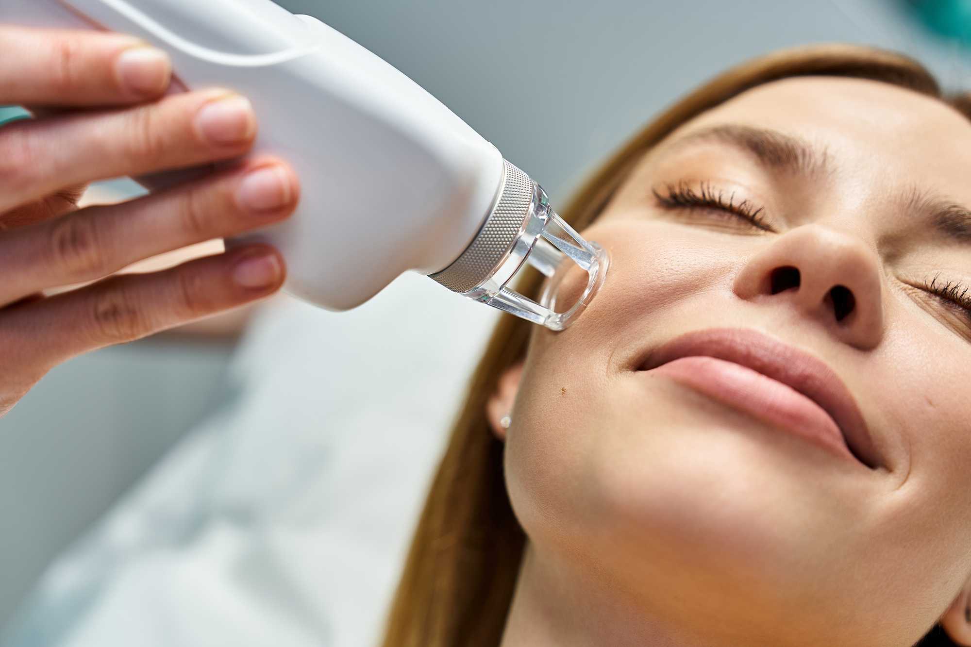 Facial treatment with device